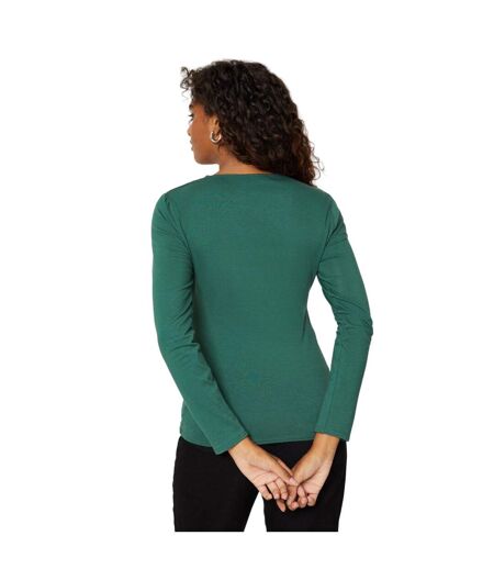 Womens/ladies ruched front long-sleeved t-shirt green Dorothy Perkins