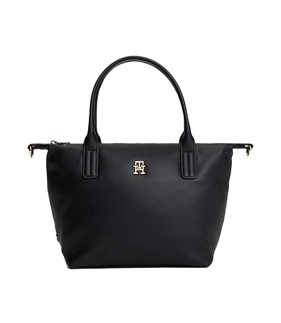Sac à main noir femme tommy hilfiger popette aw0aw17708-1