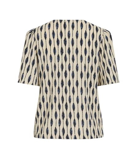 Top beige/bleu femme vila viadda