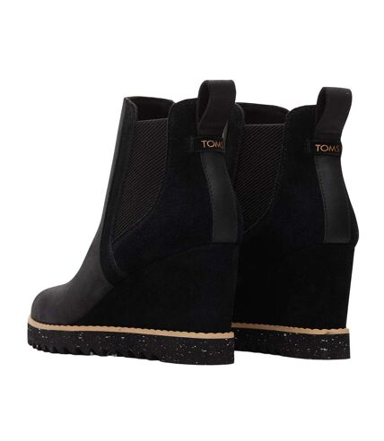 Womens/ladies maddie suede ankle boots black Toms