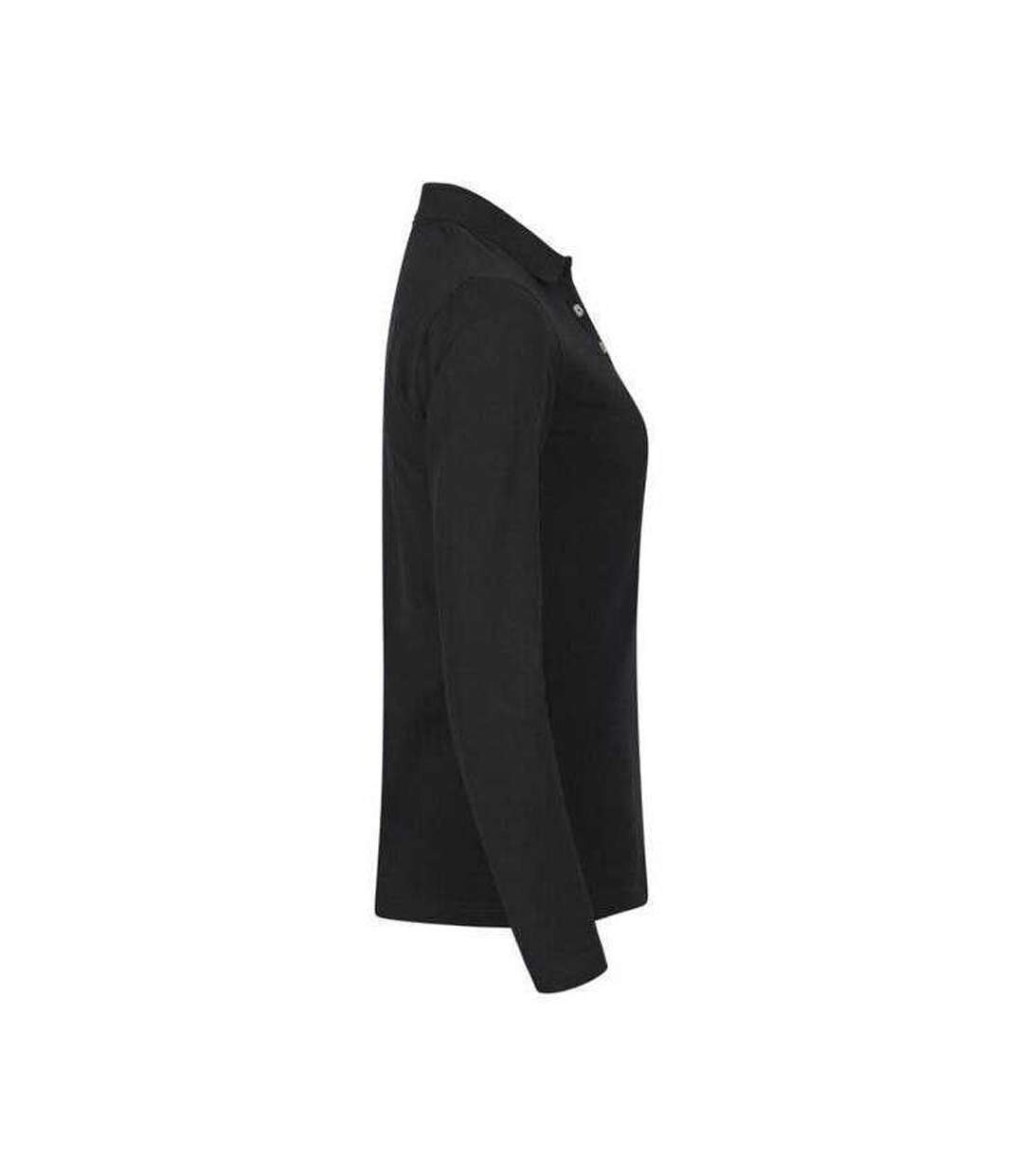 Polo Manches Longues Premium Femme Noir Clique-4