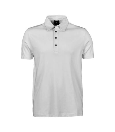 Tee Jays Mens Pima Short Sleeve Cotton Polo Shirt (White)