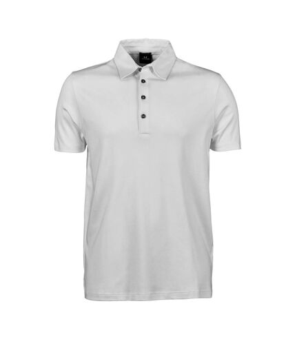 Tee Jays Mens Pima Short Sleeve Cotton Polo Shirt (White)