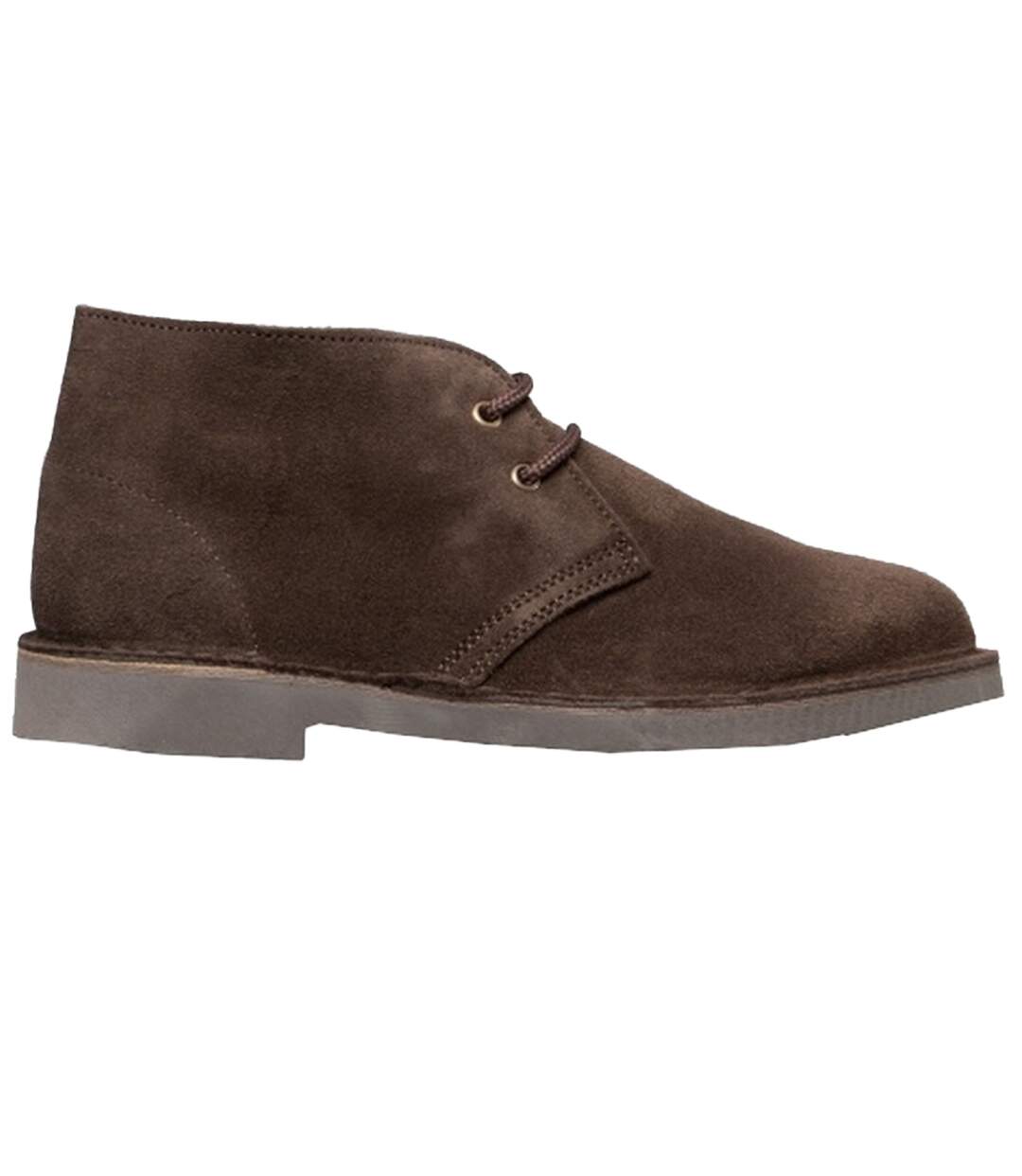 Bottines en cuir homme marron foncé Roamers-2