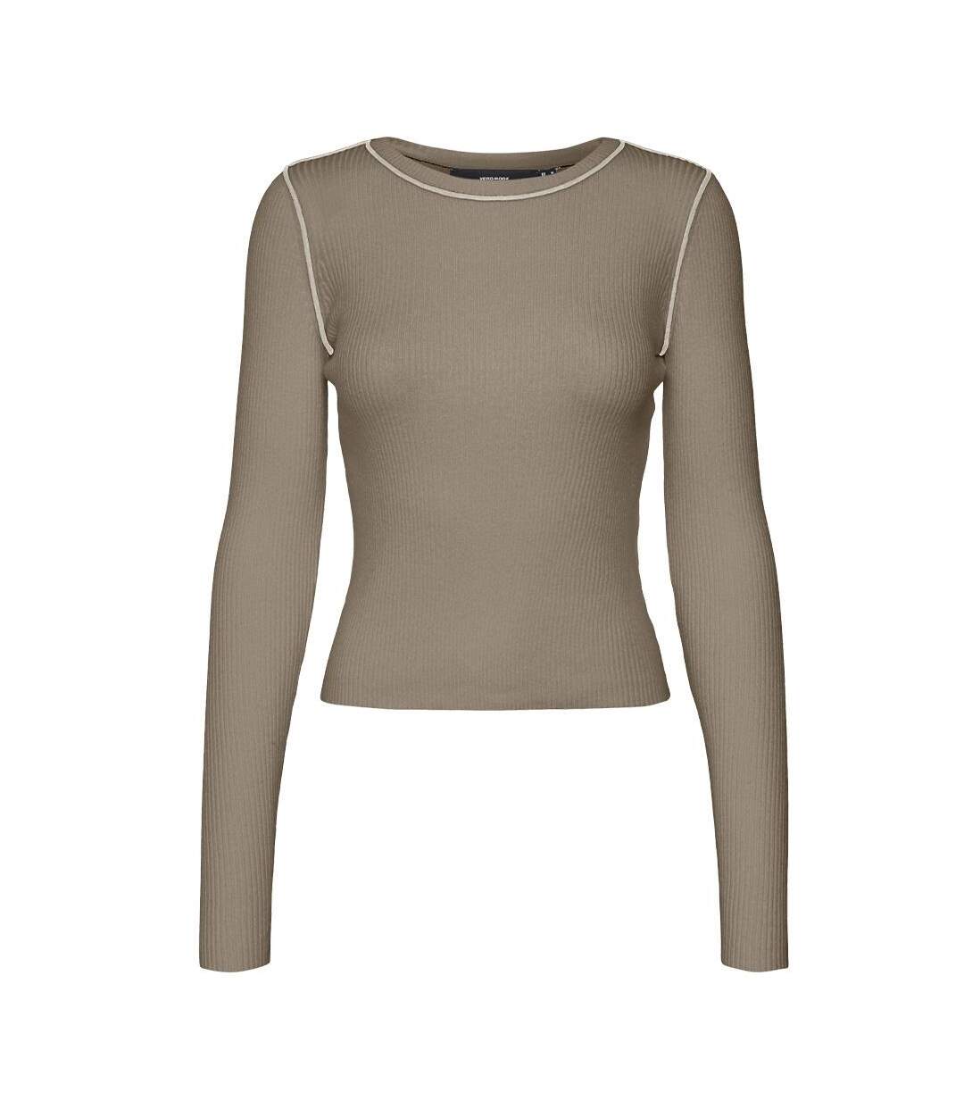 Pull marron femme vero moda kara-1