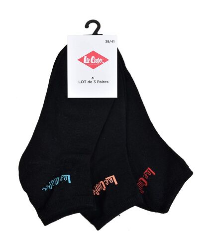 Chaussettes Courtes femme LEE COOPER Qualité et Confort-Assortiment modèles photos selon arrivages- OPALE Pack de 6 Paires Noires