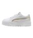 Womens/ladies Karmen Ii Leather Platform Trainers White Gold Puma-2