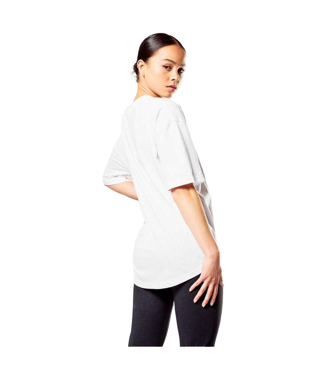 Womens/ladies Boyfriend T-shirt White Elle-3