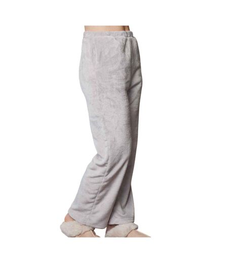 Womens/ladies plush fleece lounge pants silver grey Brand Lab