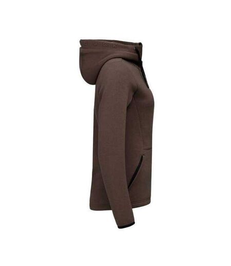 Womens/ladies Pemberton Drawstring Hoodie Dark Mocha Cutter & Buck