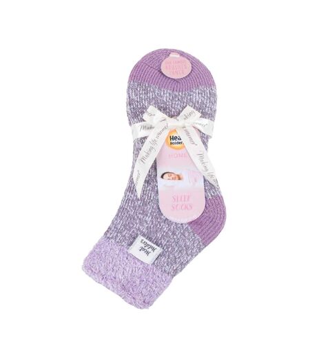 Ladies Ribbed Cuff Thermal Bed Socks for Lounging Around