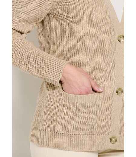 Gilet long boutonné brillant manches longues