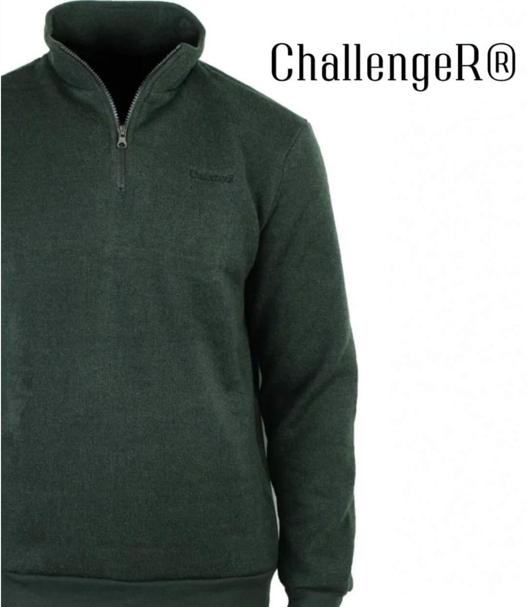 CHALLENGER CHARLY3 — Sweat polaire kaki chiné : style outdoor et confort douillet-4