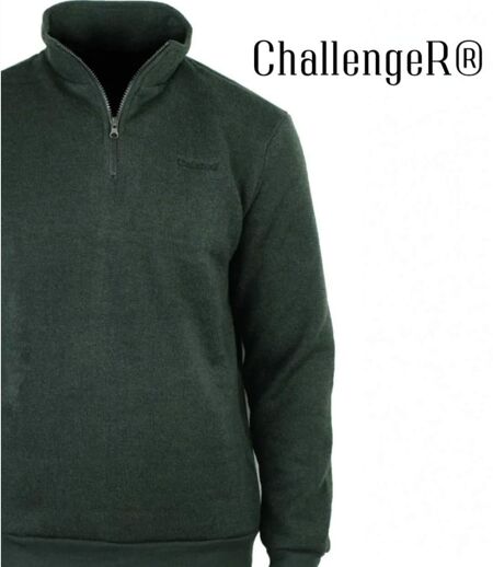 CHALLENGER CHARLY3 — Sweat polaire kaki chiné : style outdoor et confort douillet