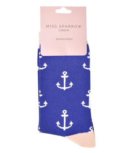 Miss Sparrow - Ladies Anchor Patterned Novelty Bamboo Socks