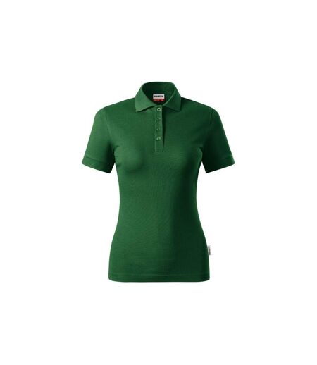 Womens/ladies Resist Heavyweight Polo Shirt Green Rimeck