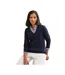 Womens/ladies Cashmere V Neck Jumper Navy WoolOvers-1