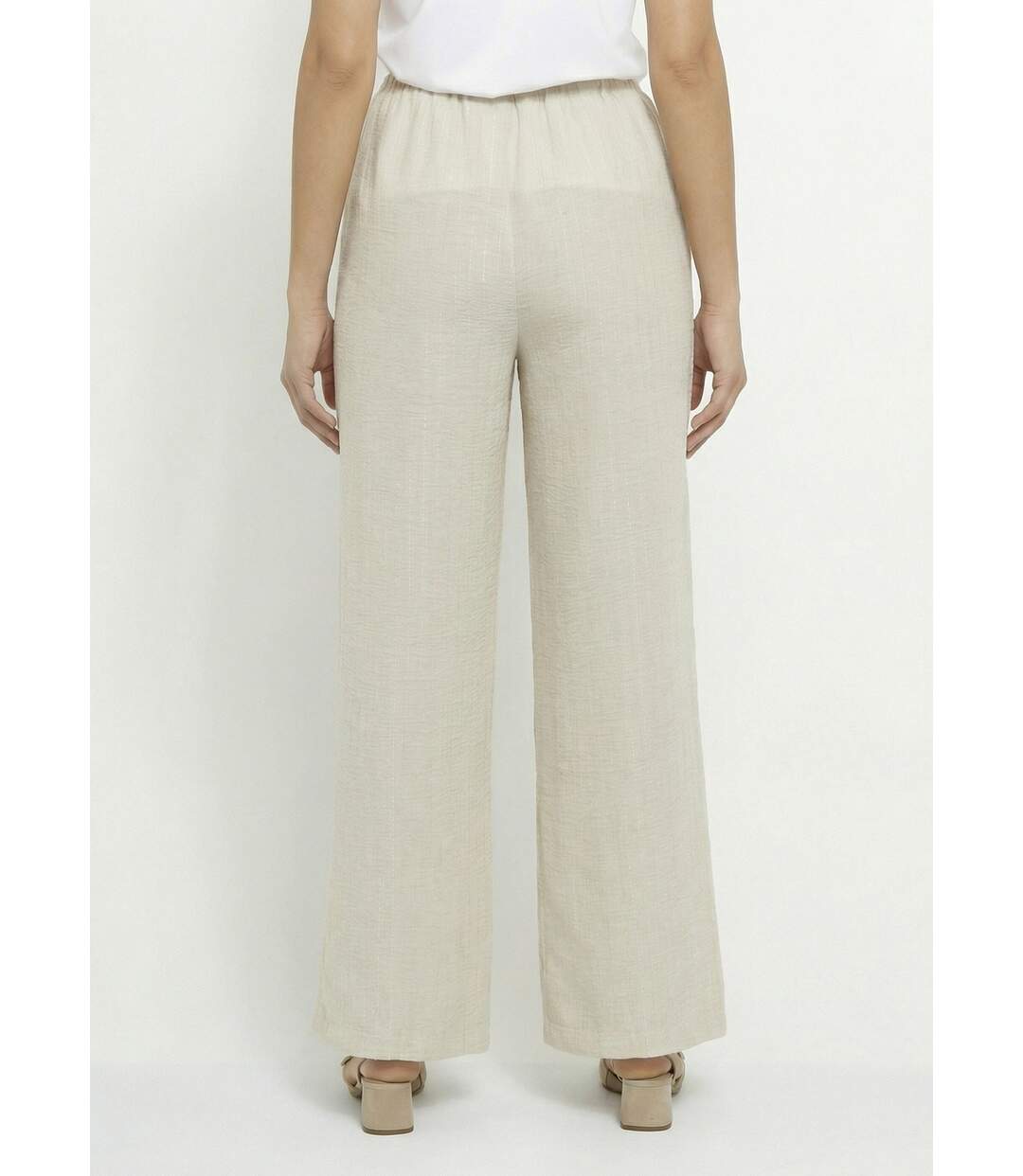 Pantalon tailleur rayé aspect irrégulier-2