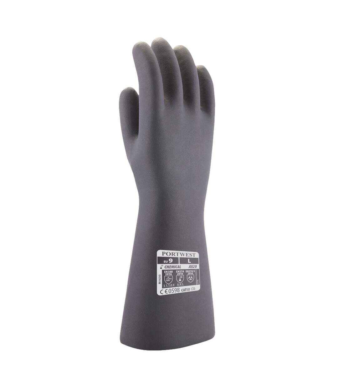 Unisex adult a820 neoprene chemical gauntlet l black Portwest-2