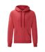 Sweat À Capuche Classic Homme Rouge Chiné Fruit Of The Loom-1