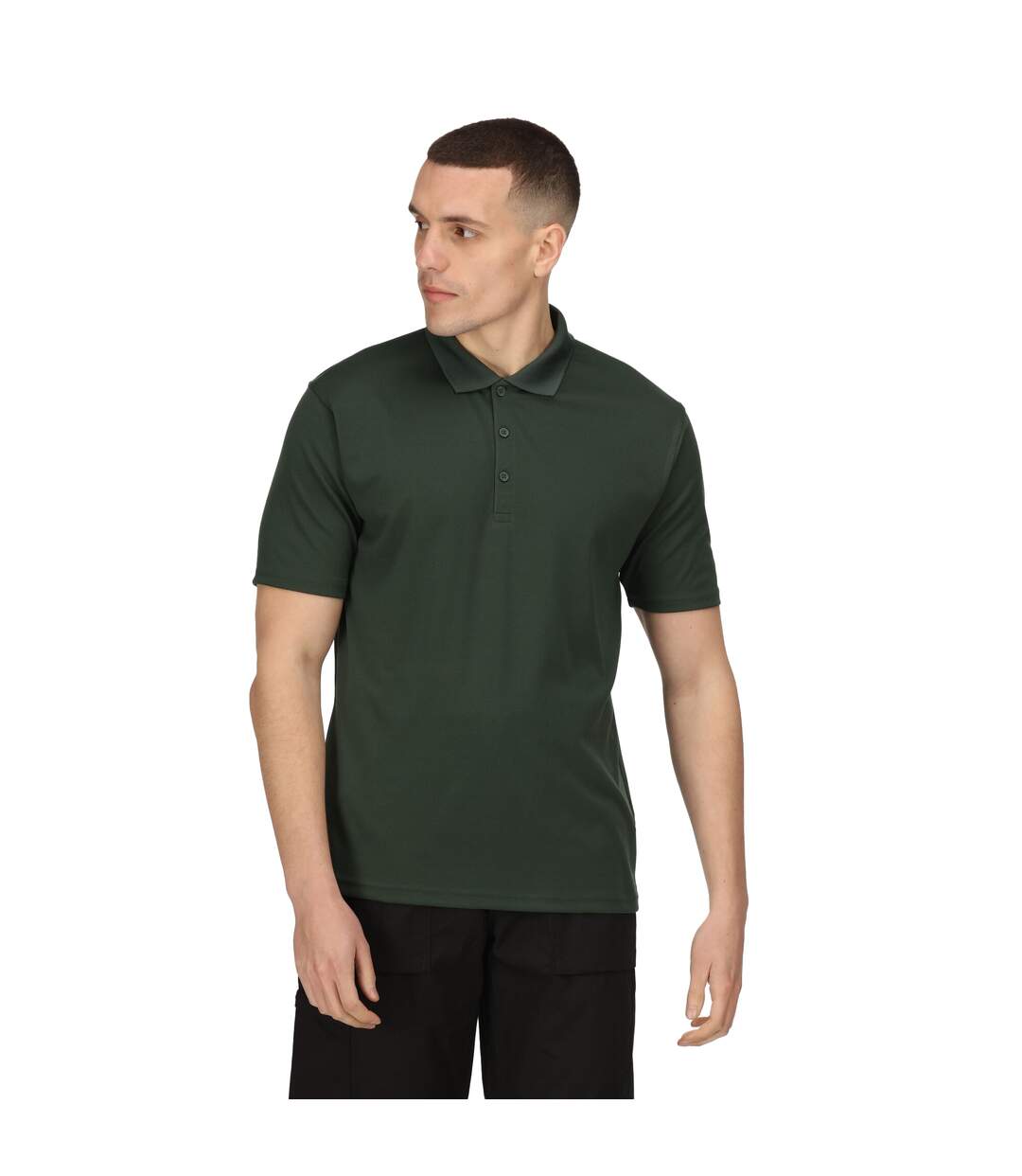 Mens pro moisture wicking polo shirt dark green Regatta