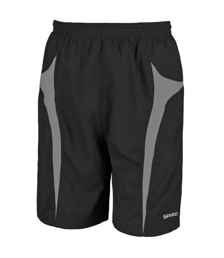 Spiro Mens Micro-Team Sports Shorts (Black/Red) - UTRW1478