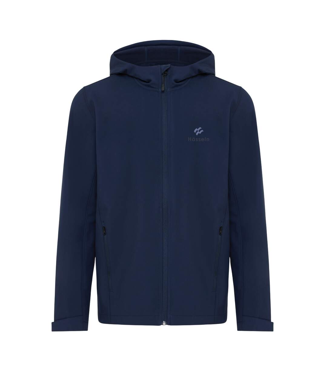 Mens makalu recycled polyester soft shell jacket navy Iqoniq-1