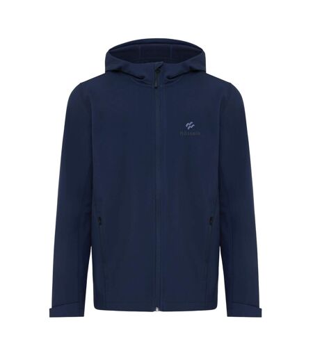 Mens makalu recycled polyester soft shell jacket navy Iqoniq