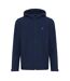 Mens makalu recycled polyester soft shell jacket navy Iqoniq-1