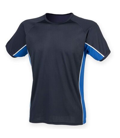 T-shirt sport à manches courtes homme bleu marine/bleu roi/blanc Finden & Hales