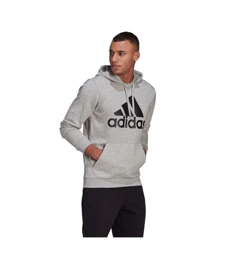 Mens Essentials Big Logo Hoodie Grey Adidas