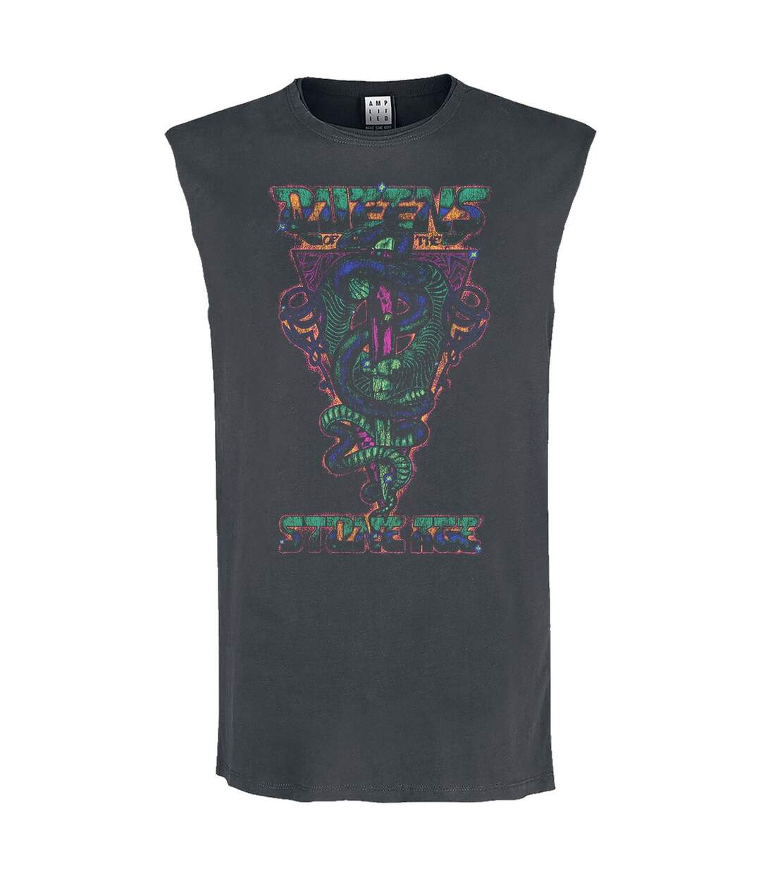 Débardeur Sans Manches Serpent Triangle Homme Charbon Amplified-1