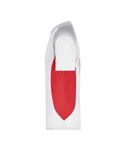 T-shirt Course À Pied Homme Blanc Rouge James And Nicholson