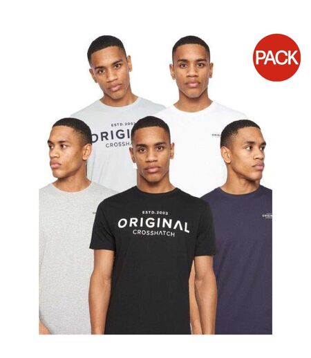 Pack Of 5  Mens Wester Printed T-shirt  Multicoloured Crosshatch