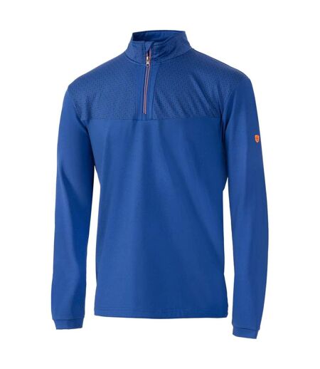 Mens abstract zip neck golf base layer top royal blue/black Island Green