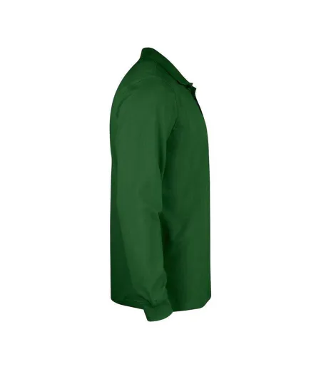 Mens Classic Lincoln Long-sleeved Polo Shirt Bottle Green Clique