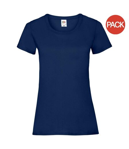 T-shirts manches courtes femmes bleu marine Fruit of the Loom