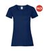 Ladies/womens lady-fit valueweight short sleeve t-shirt pack navy Fruit of the Loom