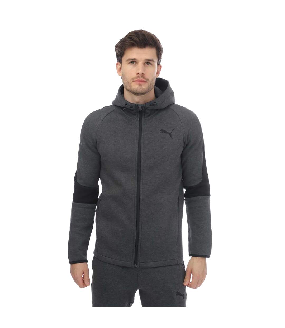 Veste à capuche evostripe core homme gris chiné Puma-1