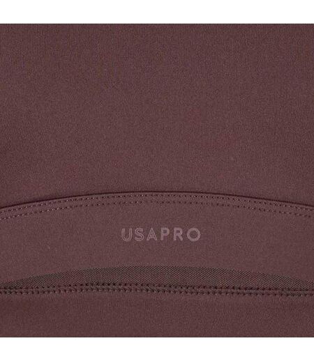 Womens/ladies Core Racerback Sports Bra Espresso USA Pro