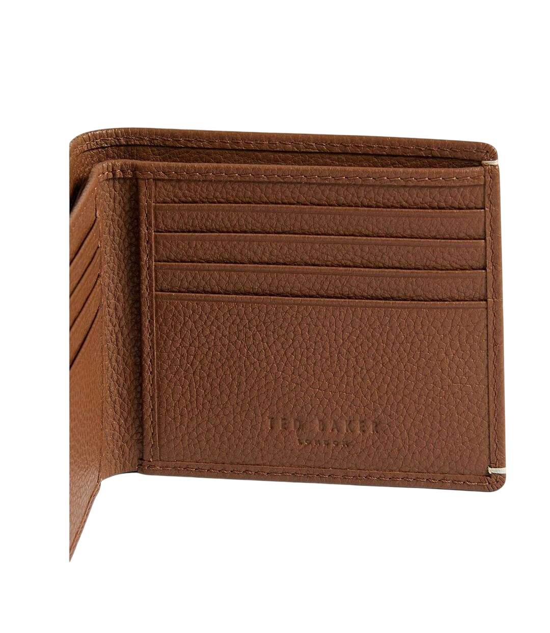 Mens Billfold Leather Wallet One Size Tan Print Ted Baker-4