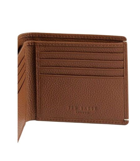 Mens Billfold Leather Wallet One Size Tan Print Ted Baker