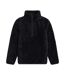 Womens/ladies Teddy Fleece Half Zip Jacket Black Animal-2
