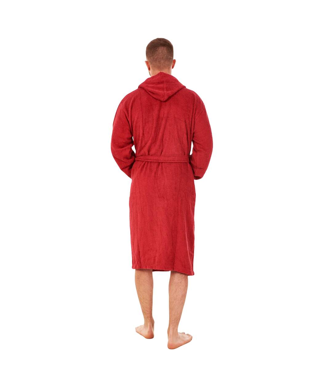 Robe De Chambre Motif/style Uni Homme Rouge Foncé Keanu-2
