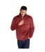 Mens Teddy Fleece Half Zip Jacket Red Animal-1