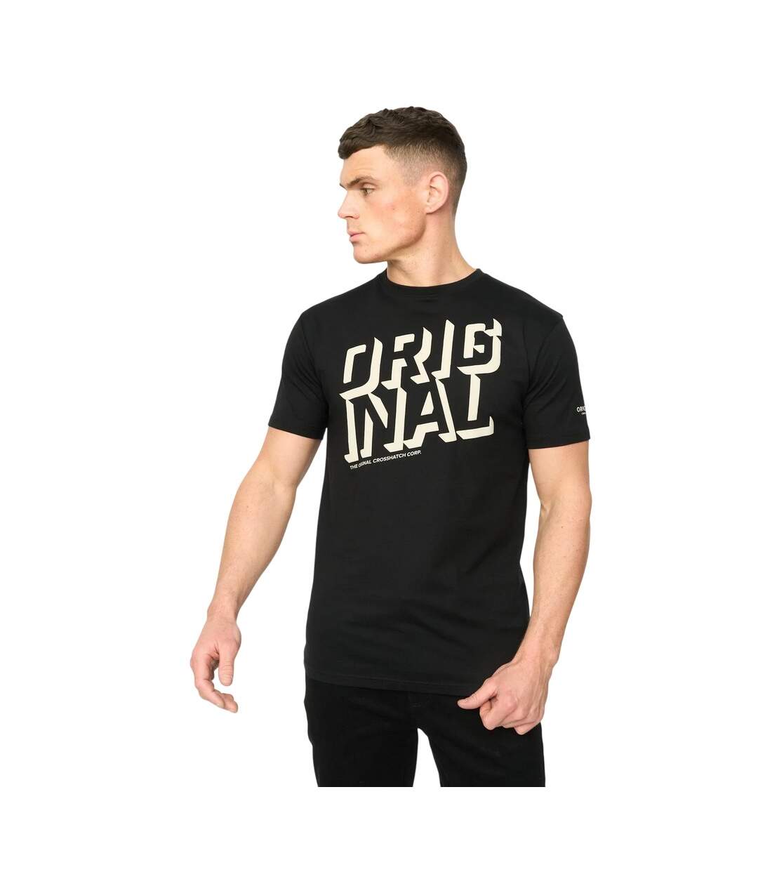 Mens Protrax Cotton T-shirt Black Crosshatch-2