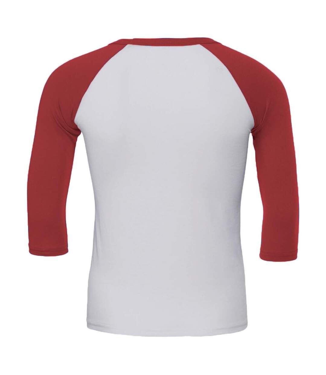 Canvas T-shirt De Baseball À Manches 3/4 Homme Blanc Rouge Bella + Canvas-2