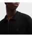 Mens Sastoon Stacked Logo Knitted Quarter Zip Polo Shirt Black Hugo-3