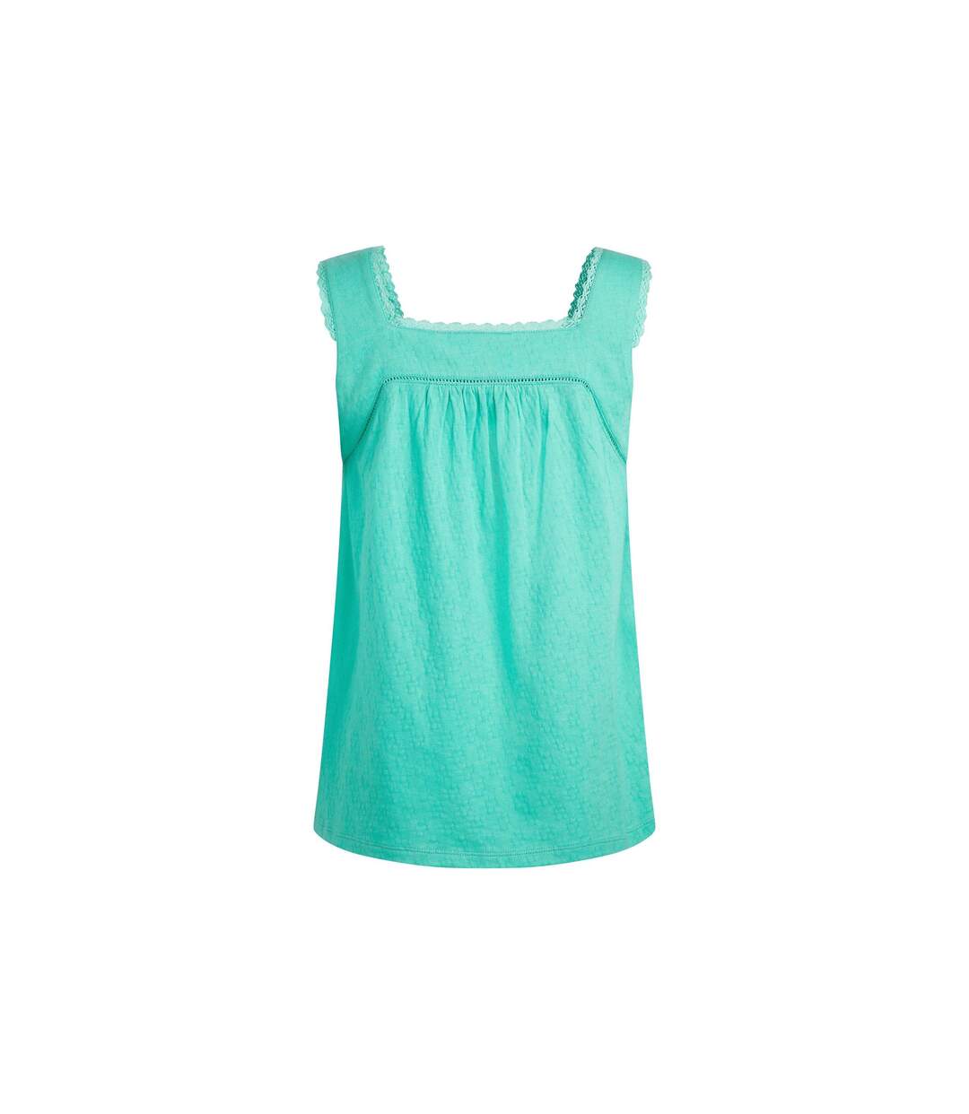 Womens/ladies chelle organic cotton square neck vest top aqua marine Weird Fish-2