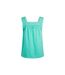 Womens/ladies chelle organic cotton square neck vest top aqua marine Weird Fish-2